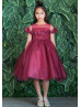 Cape Sleeves Beaded Tulle Flower Girl Dress